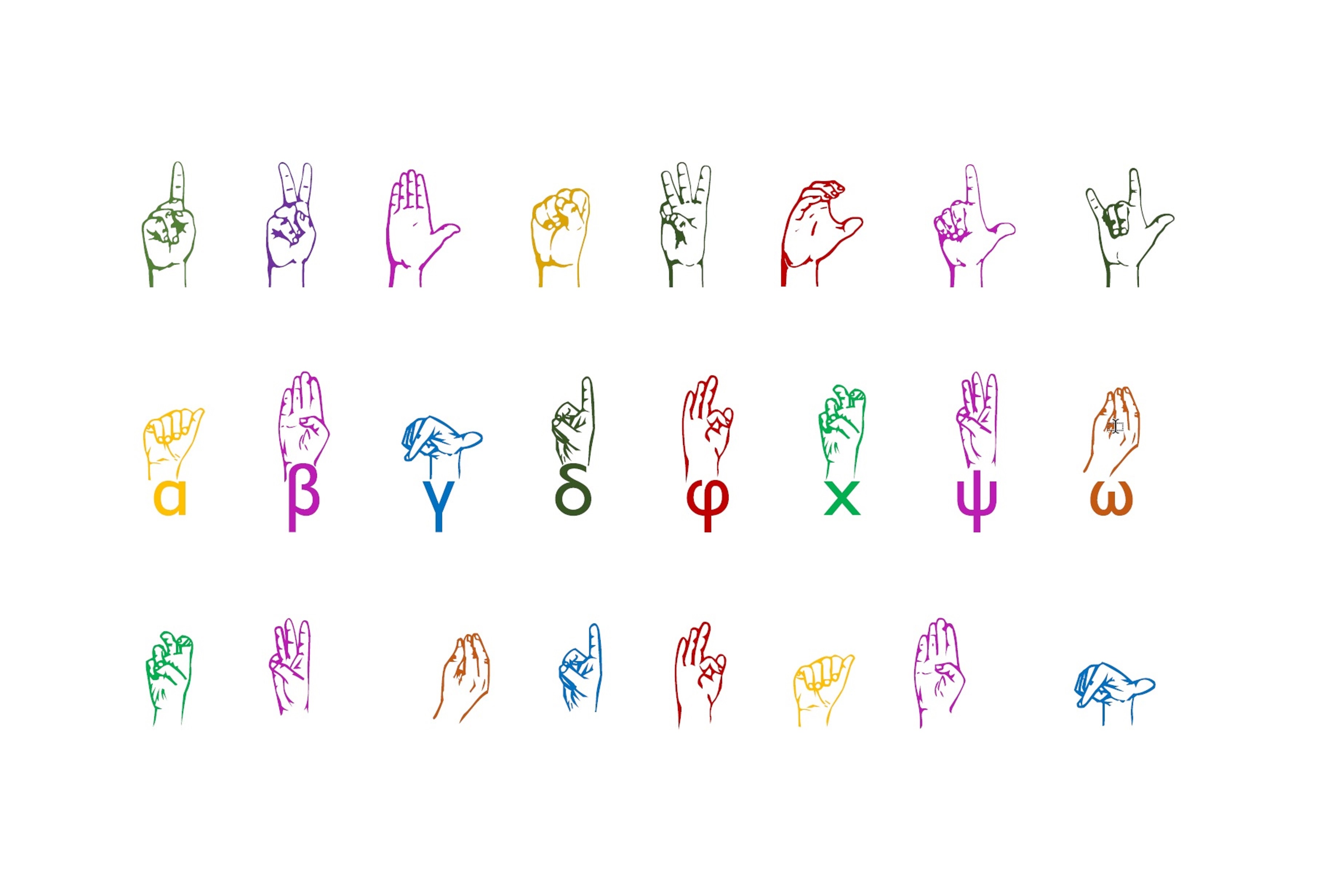 Fonts of Greek Sign Language and Greek Sign Alphabet